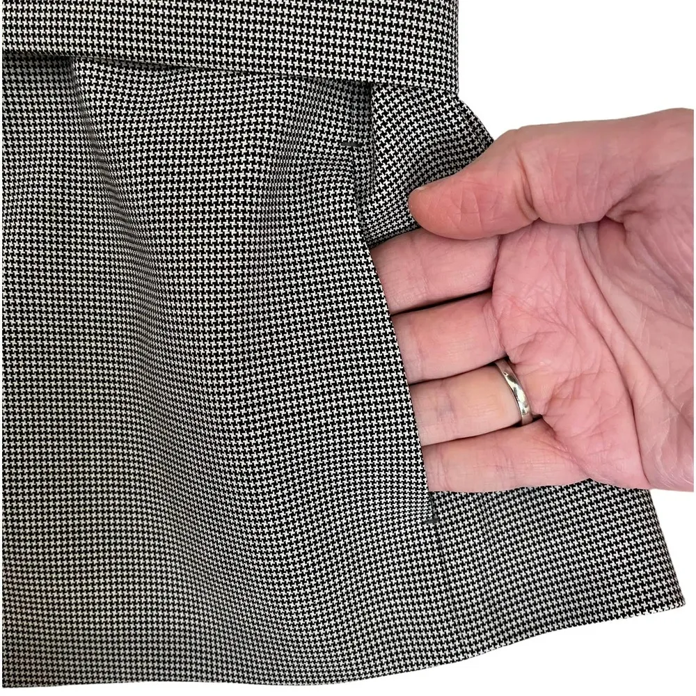 Houndstooth Short-Sleeve Evening Jacket Womens Gray Blazer Suit Coat - Image 11