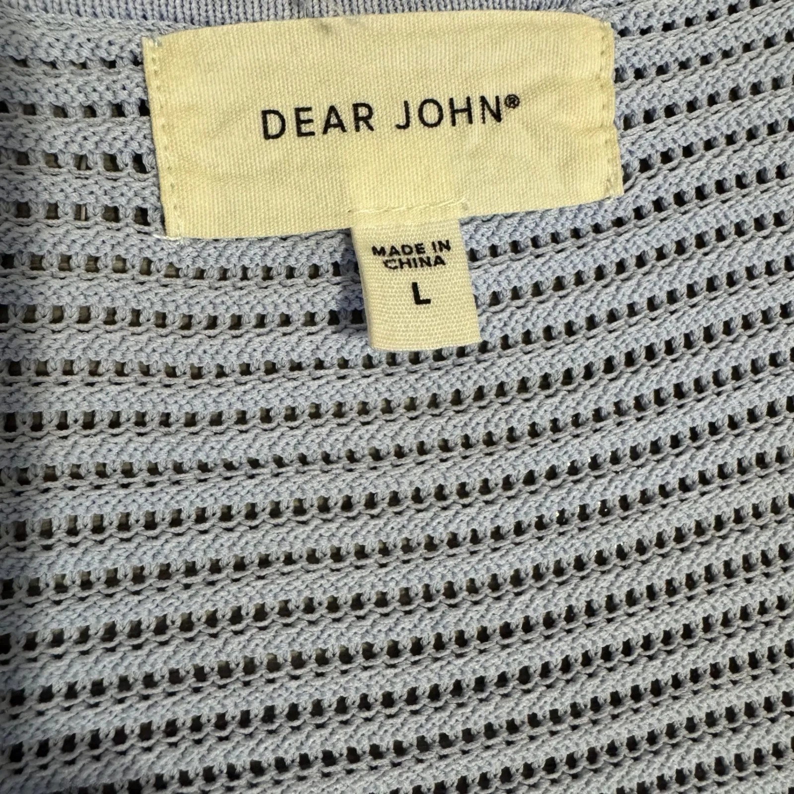 DEAR JOHN Periwinkle Blue V Neck Knit Tank Top Women Size L Breathable‎ Relaxed - Image 5