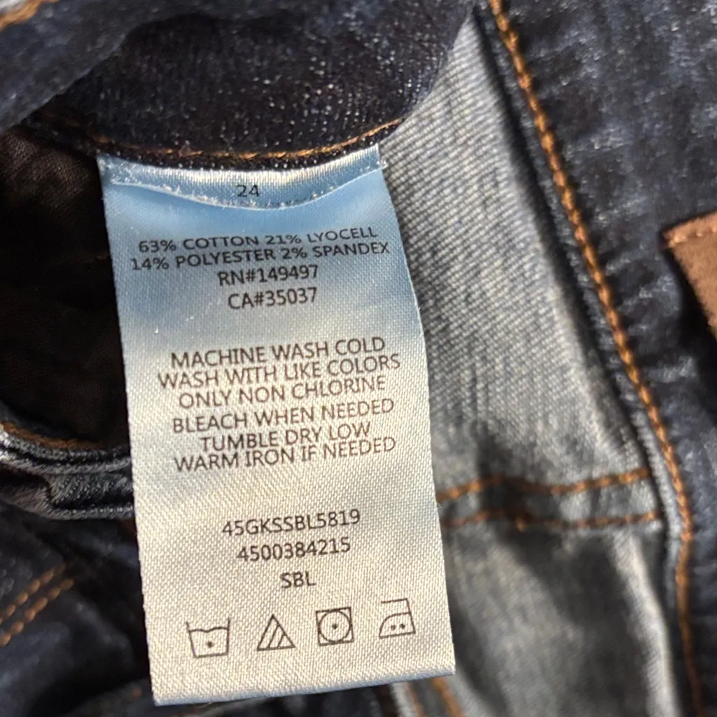 Joe's Jeans Dark Blue Cuffed Denim Sz 24 - Image 3