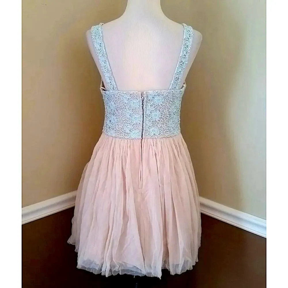 Pastel Blue Lace Beige Tulle Ballerina Dress by City Triangles from Modcloth - Image 6
