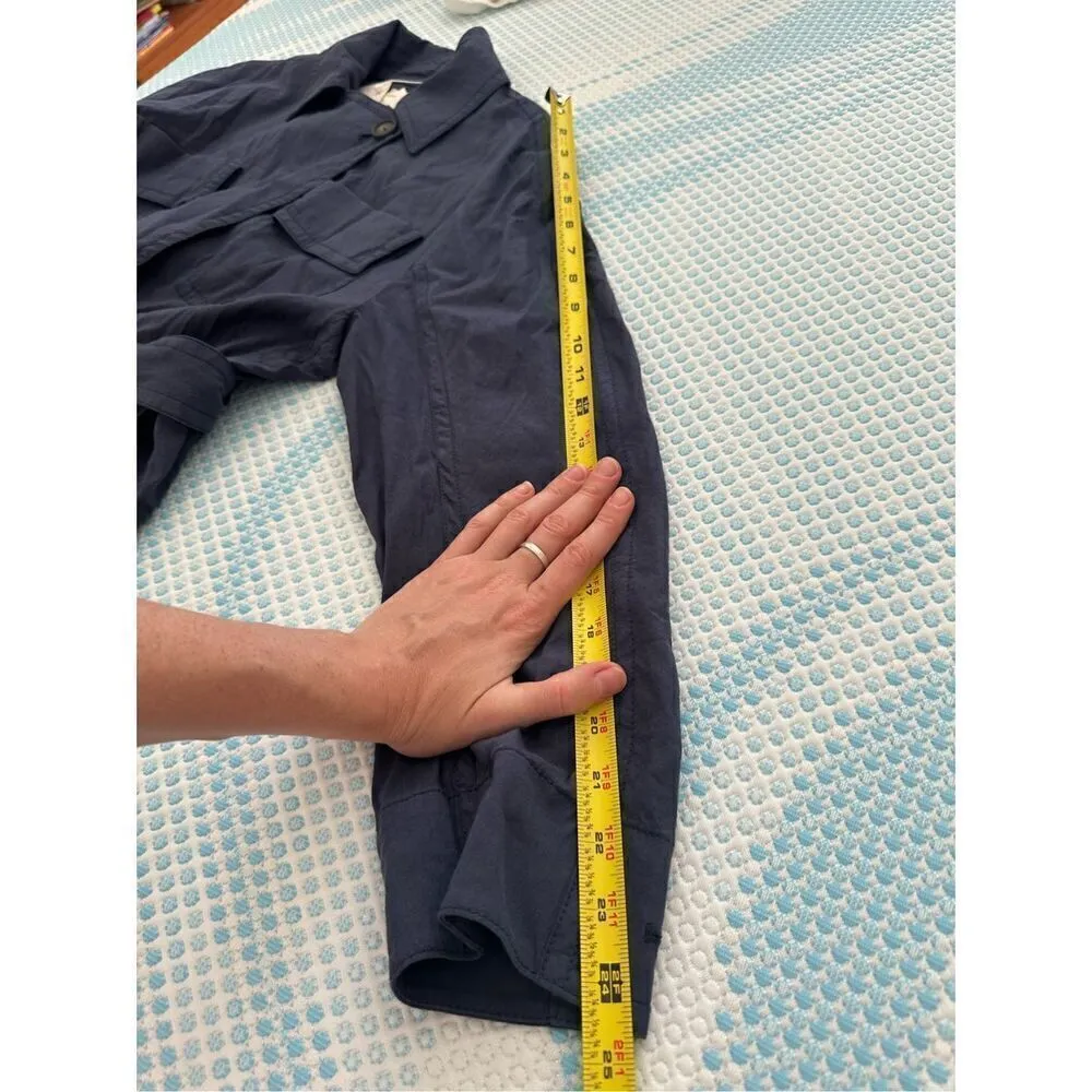 NWT Vince Belted Drape Jacket, Linen Blend, Deep Azul Size M - Image 7