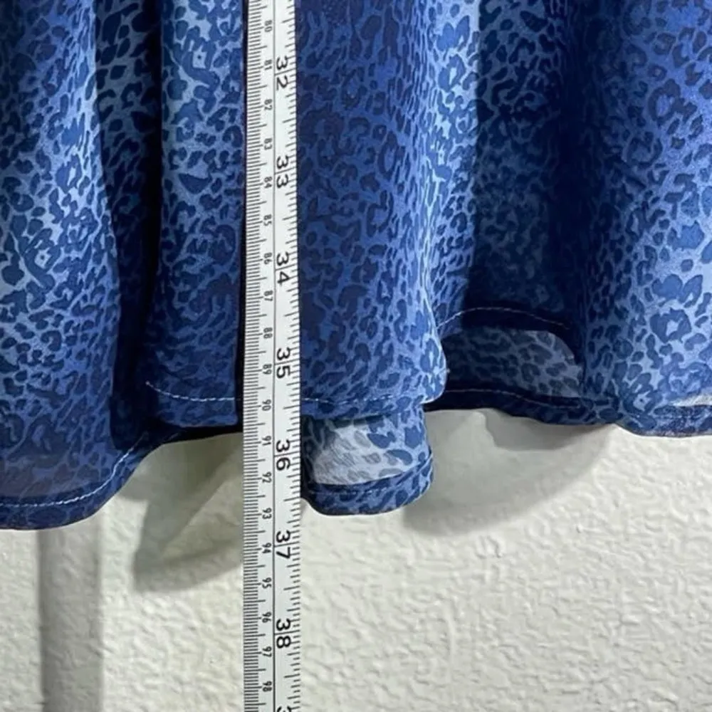 A Wild Thyme Leopard Print Blue Ombre Sheath Dress with Shawl Size 16 - Image 25