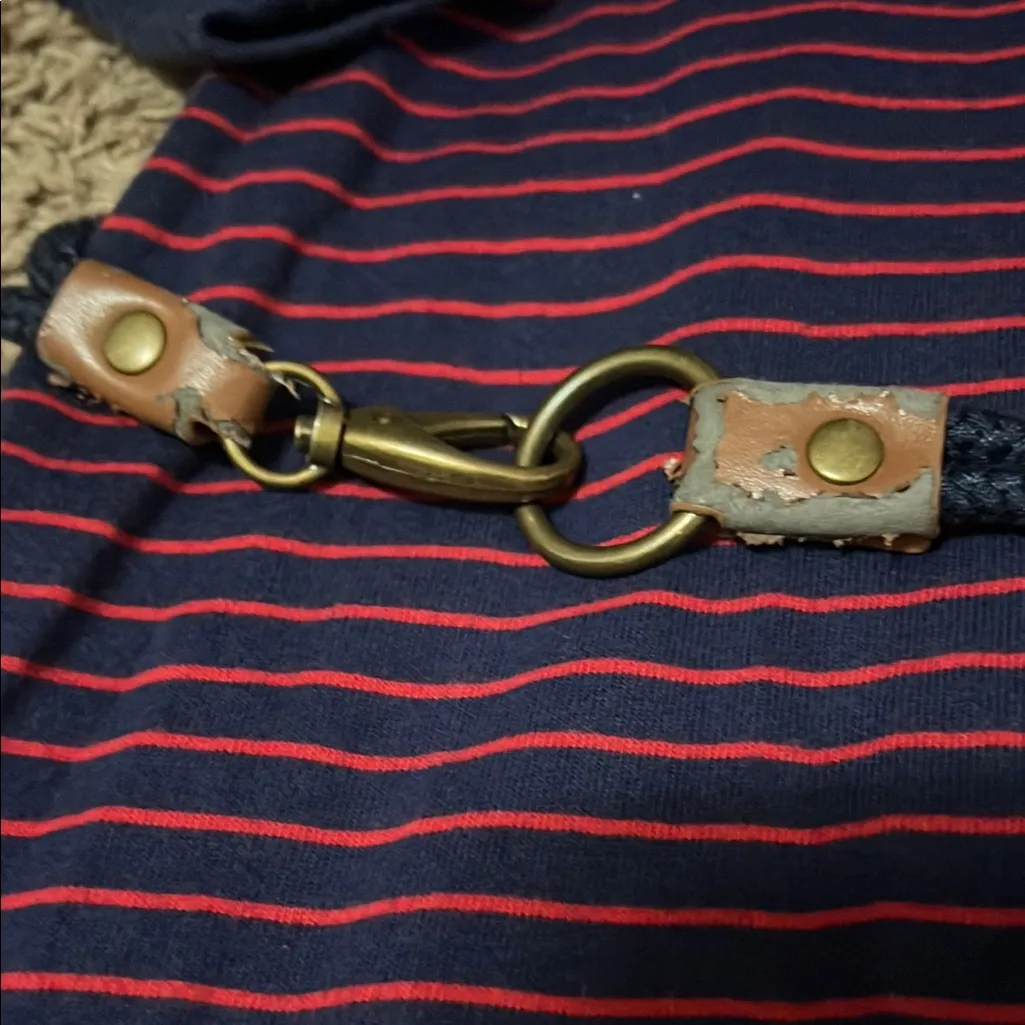 LRL LAUREN JEANS CO. Ralph Lauren Blue and Red V-Neck Long Sleeve Sweater Dress - Image 4