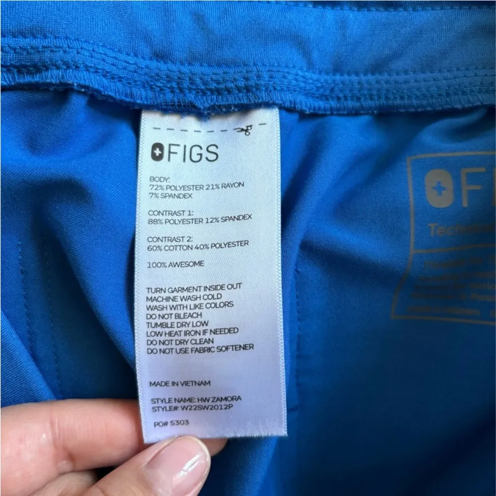 FIGS  High Waisted Zamora Jogger Scrub Pants in Royal Blue Size Large Petite - Image 7