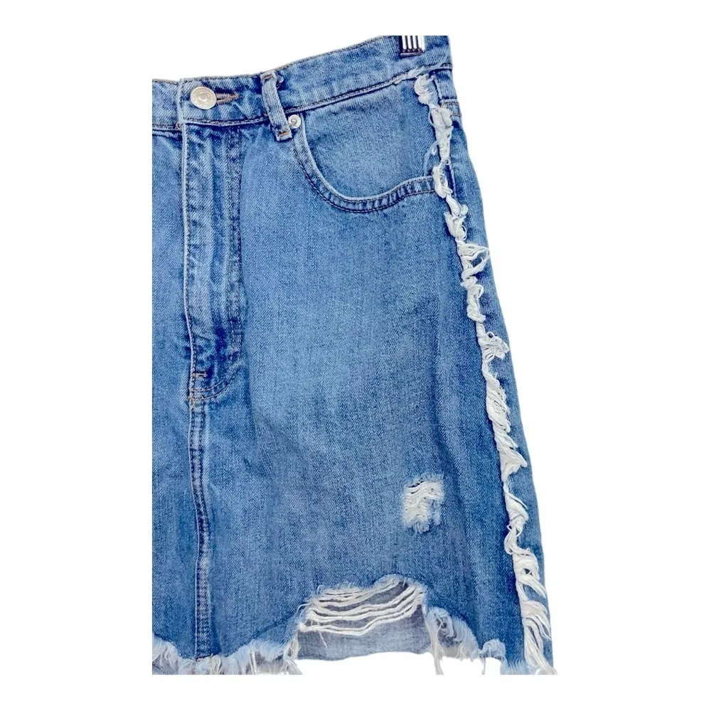 Zara Woman Distressed A-Line Denim
Skirt Women's Size M - Image 5