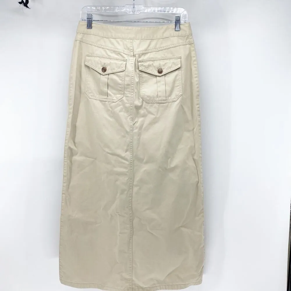 Vintage old navy 90s maxi skirt cotton khaki minimalist modest back to school - Image 5