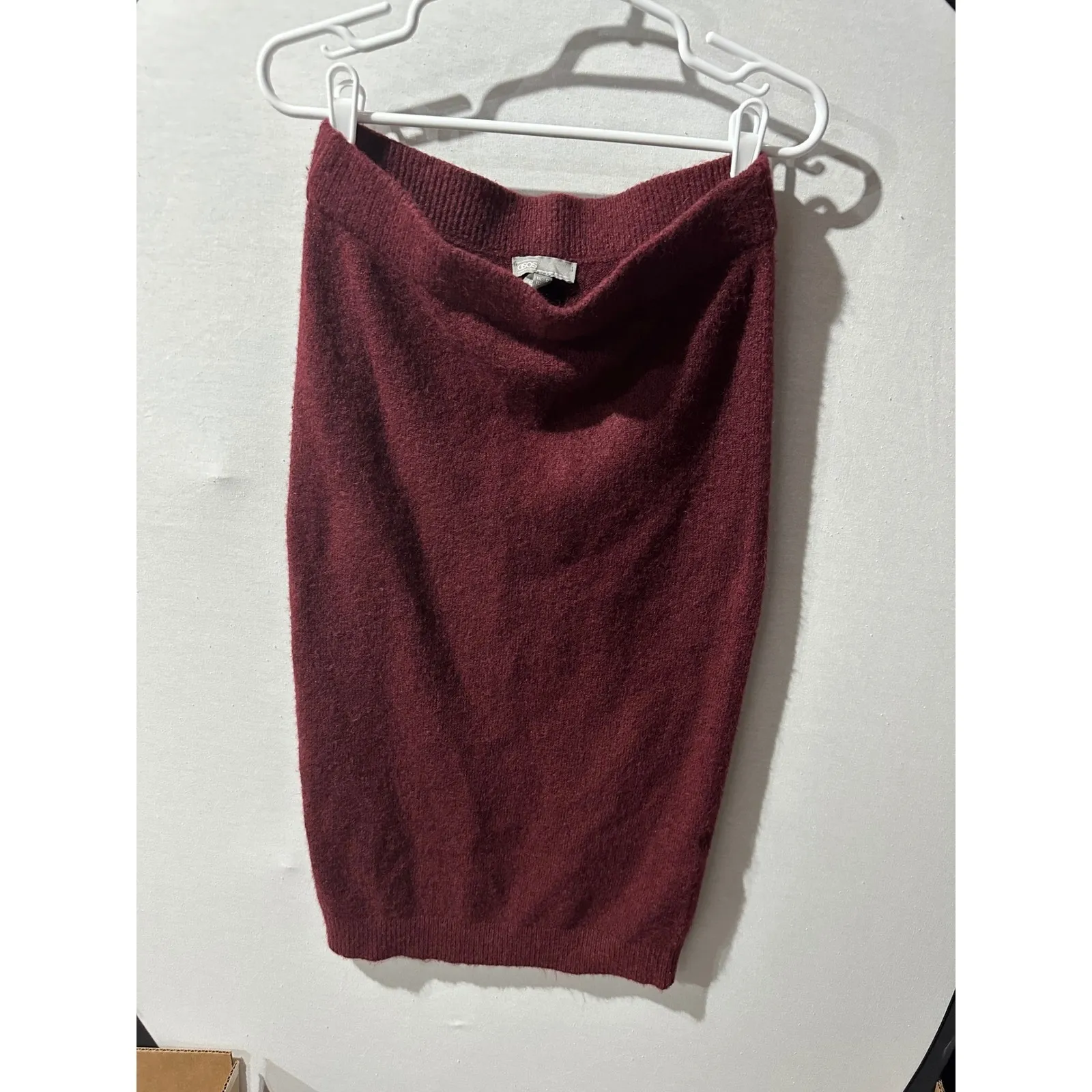 ASOS Knit‎ Pencil Skirt Womens US 8 Burgundy High Waist Career Casual - Image 3