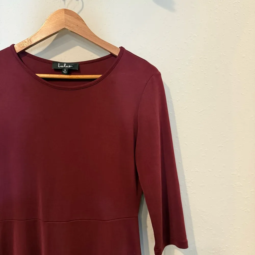 Lulus Sweet Like Me Burgundy Long Sleeve Midi Skater Dress - Image 5