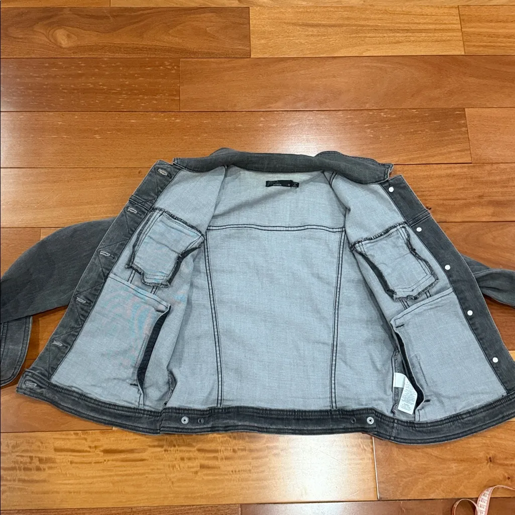 Prana Women's Gray Jean Denim Button Up Pockets Jacket Size M - Image 7