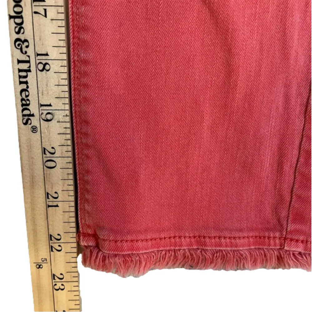 j. jill denim Authentic Fit Cropped fringe hem jeans, melon color, size 4 EUC - Image 8
