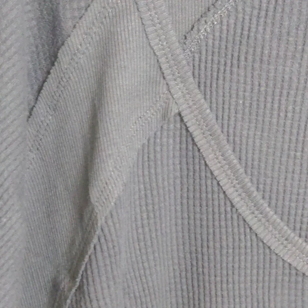 Free People Santa Clara Thermal Top Shirt Black Slouchy V-Neck L New - Image 3