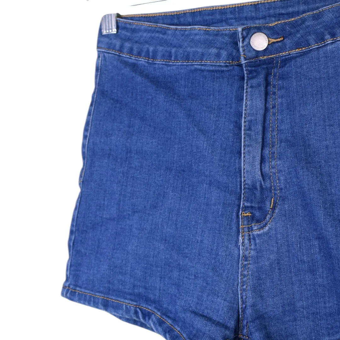 SHEIN High Rise Denim Shorts US 4 S Medium Wash Jean Jorts Summer Casual - Image 3