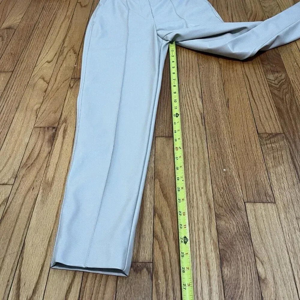 Jonathan Simkhai NWT Pauline Vegan Leather Belted Crop Pant in Moonstone‎ Size 0 - Image 12