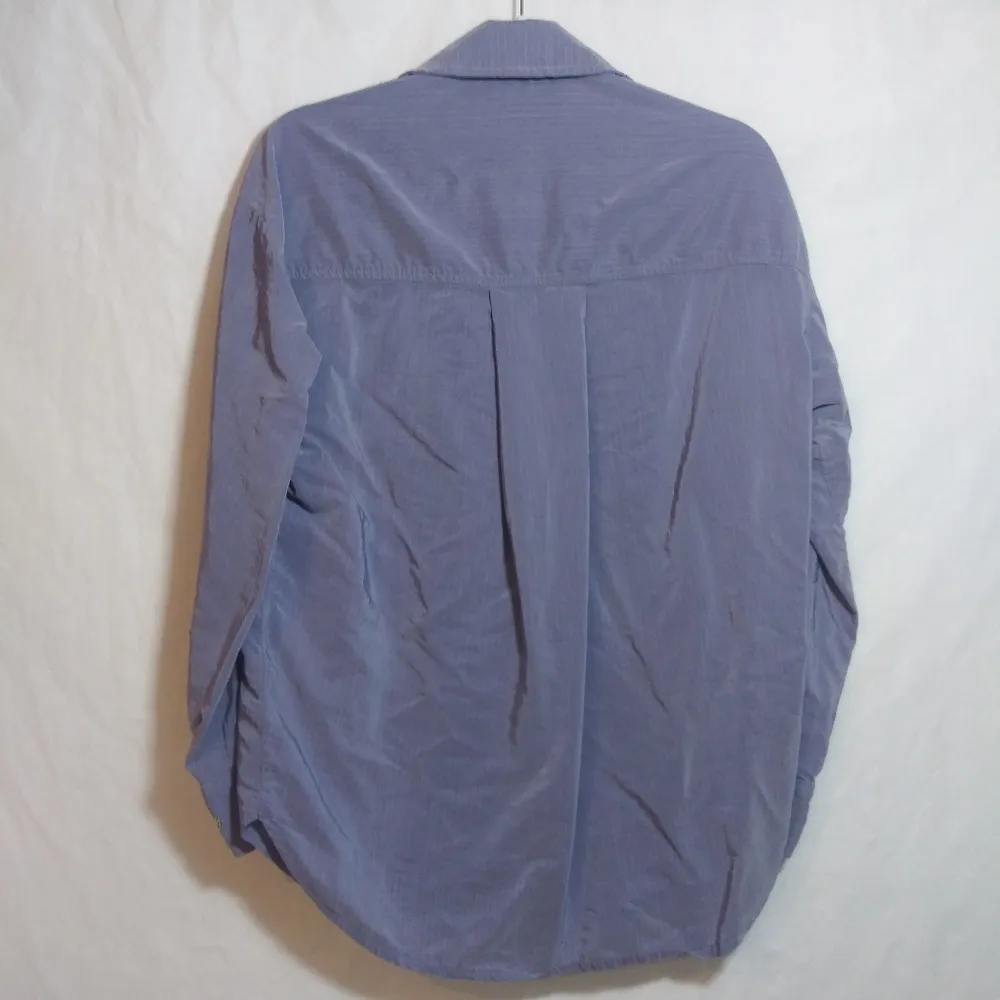 Roseanna Slate Blue Pinstripe Button Down Shirt Preppy Office Career Size 34 - Image 8