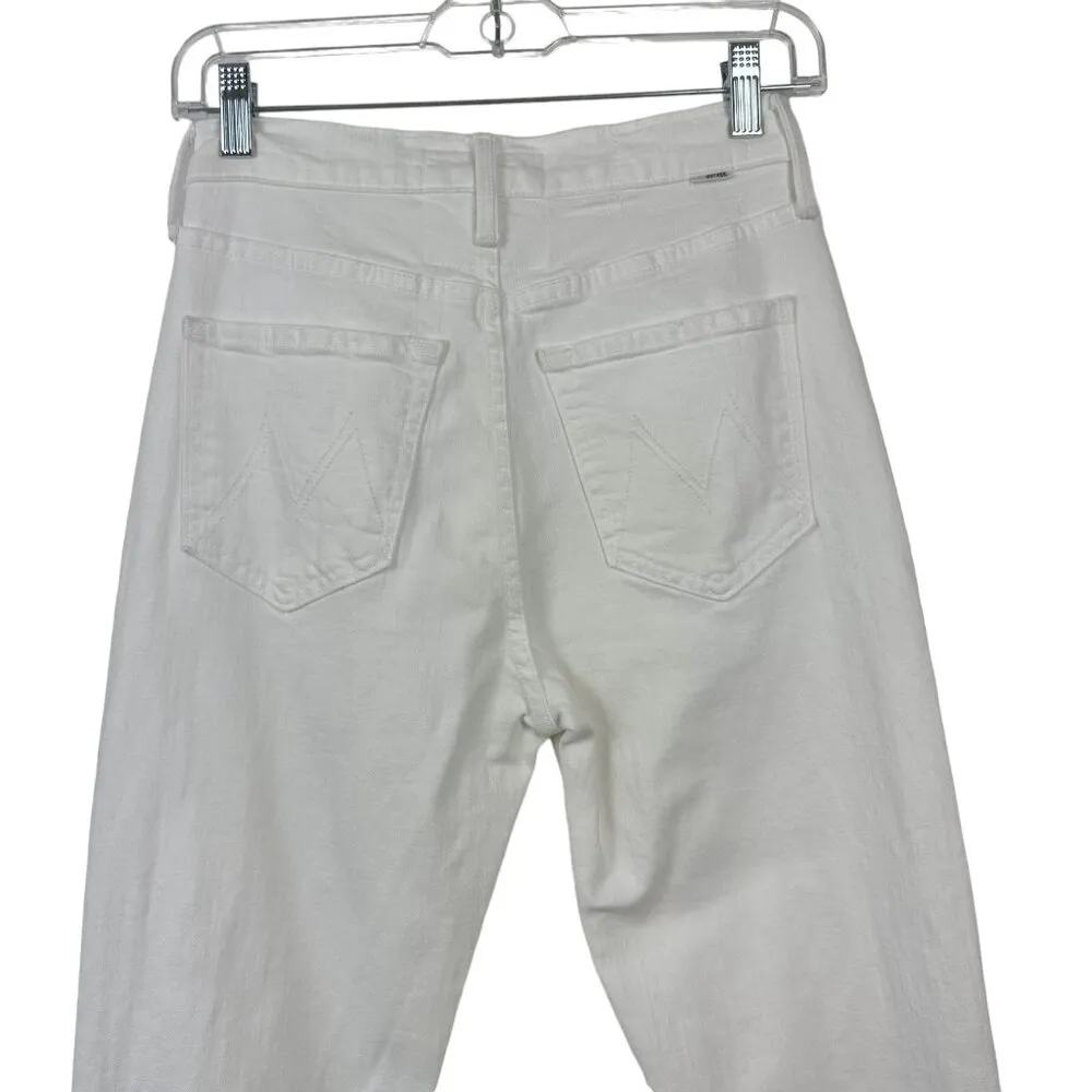NWOT‎ MOTHER High Waisted Rider Skimp Jeans Women's Size 25 White Cotton Blend - Image 7