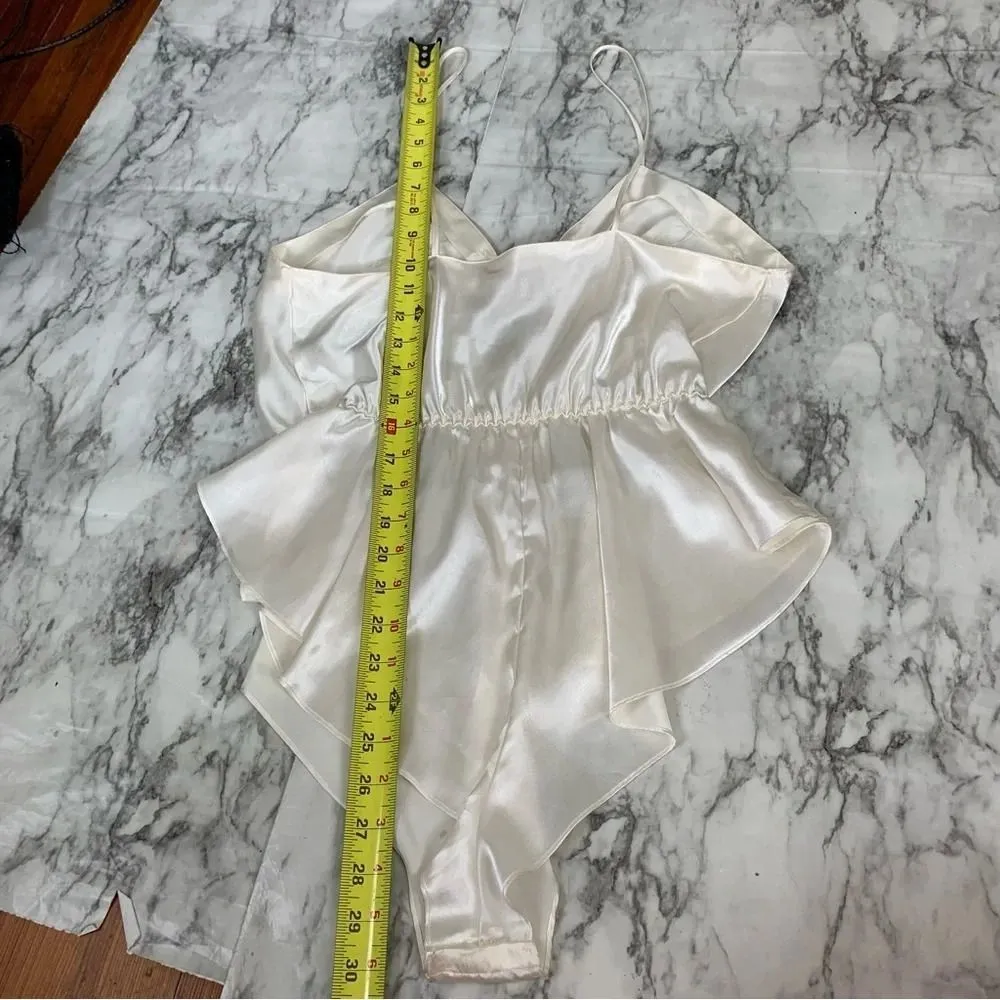 Vintage Victoria’s Secret Gold label PLAYSUIT Romper Nighty Teddy Small ivory - Image 6