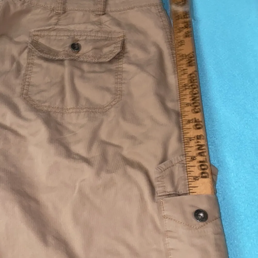 GLORIA VANDERBILT cargo cotton crop pants 9 pockets tan size 14 - Image 14