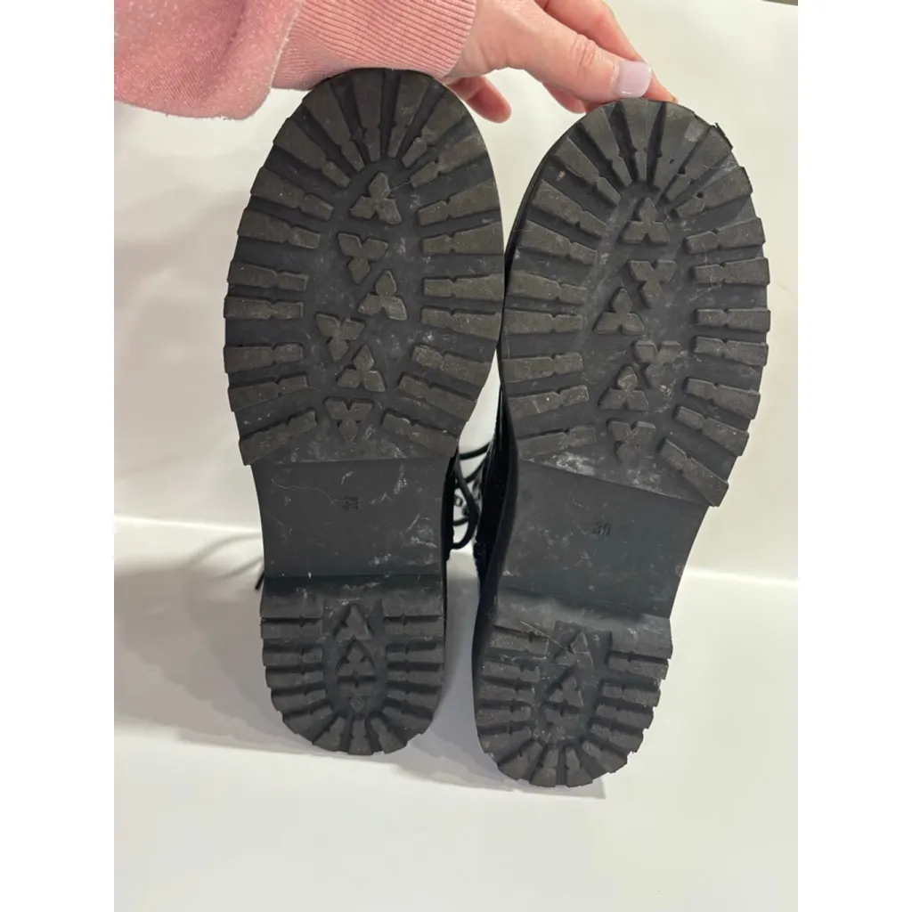 H&M Divided Black Patent Platform Combat Boots Women’s Size 8 - Image 9