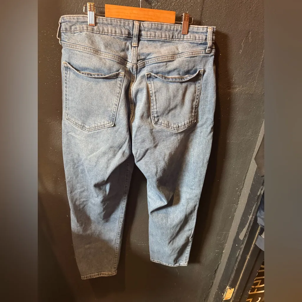 Old Navy  Light Blue Distressed OG Straight Jeans Size 14 - Image 5