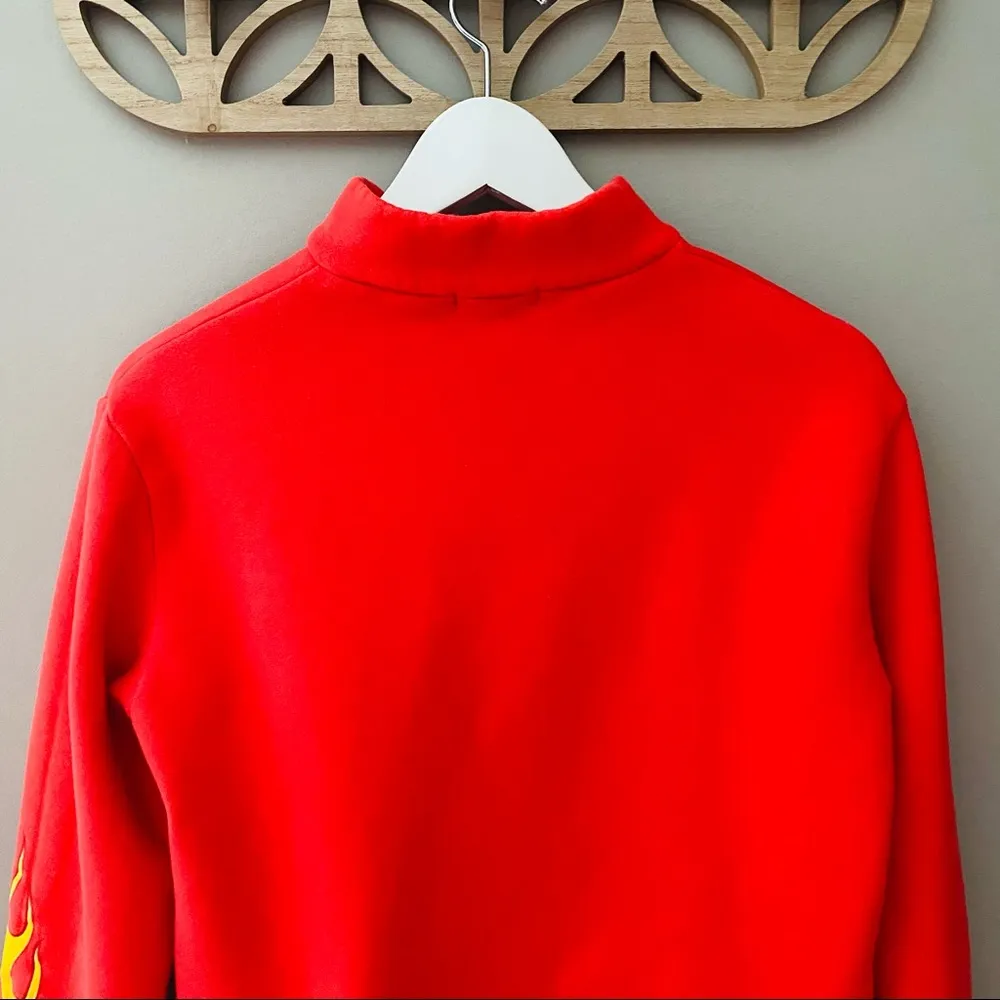 Future State by Urban Outfitters Flame Crop 1/4 Zip Sweater Red Sz Small - Image 9