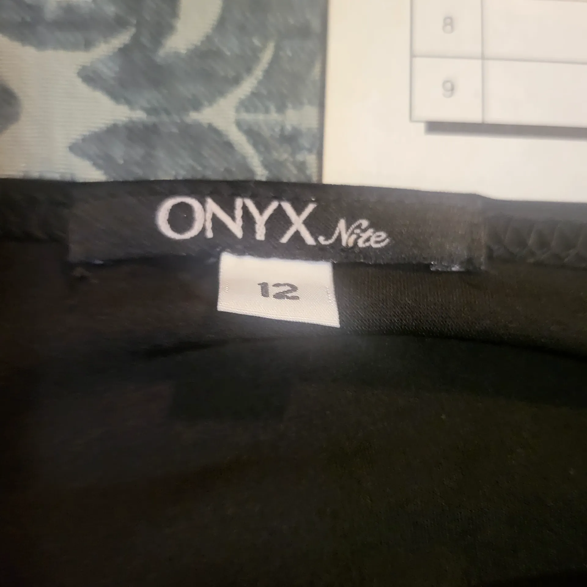 Onyx nite black v neck asymmetric ruched dress 12/L
 - Image 8