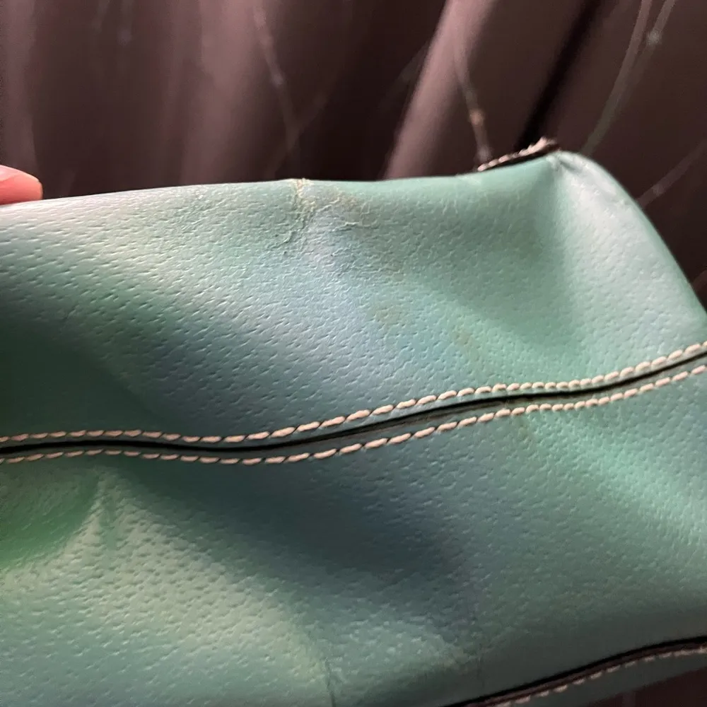 Kate Spade Blue Green with pink lining 3 compartment shoulder bag - Image 5