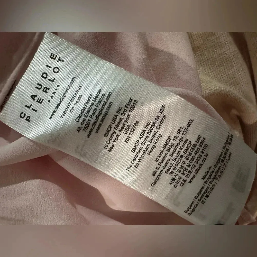 CLAUDIE PIERLOT Blush Pink Long Sleeve Ruffle Begonia Top Blouse Size 38 FR 6 US - Image 7