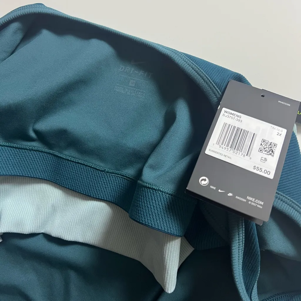 NWT Nike DriFIT Cropped Tank Top, Teal, Size 2X - Image 5