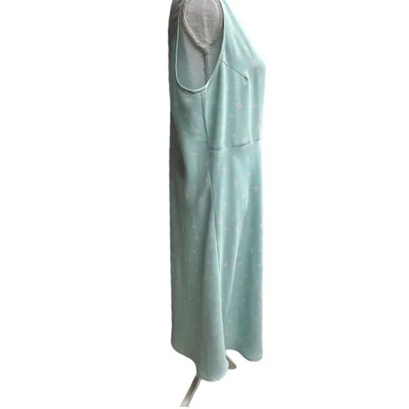 Lands' End Light Blue Pink Cottagecore Floral MIDI Dress‎ Size 18 - Image 6