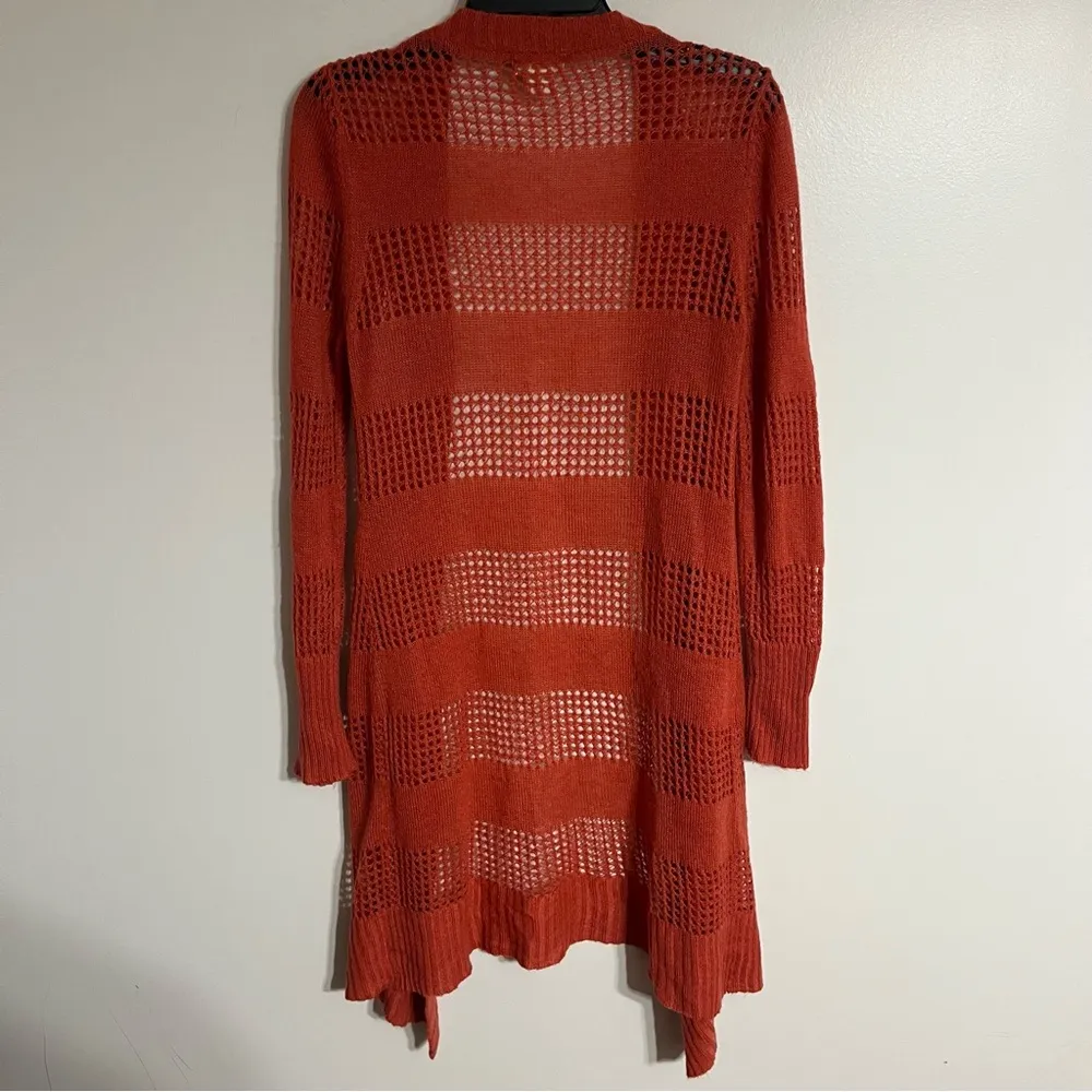 Women’s MUDD Long Sleeve Long Cardigan Duster Y2K 90s‎ Size Medium Dark Orange - Image 8