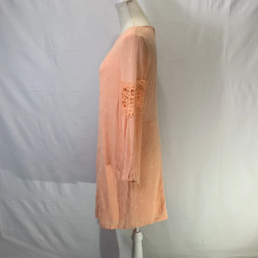 Peach Bohemian Style Dress Size L - Image 4
