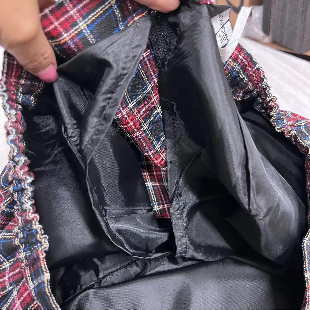 Vintage Simon Ellis Plaid Midi Skirt union made dark academia 18w preppy 80’s Red - Image 8