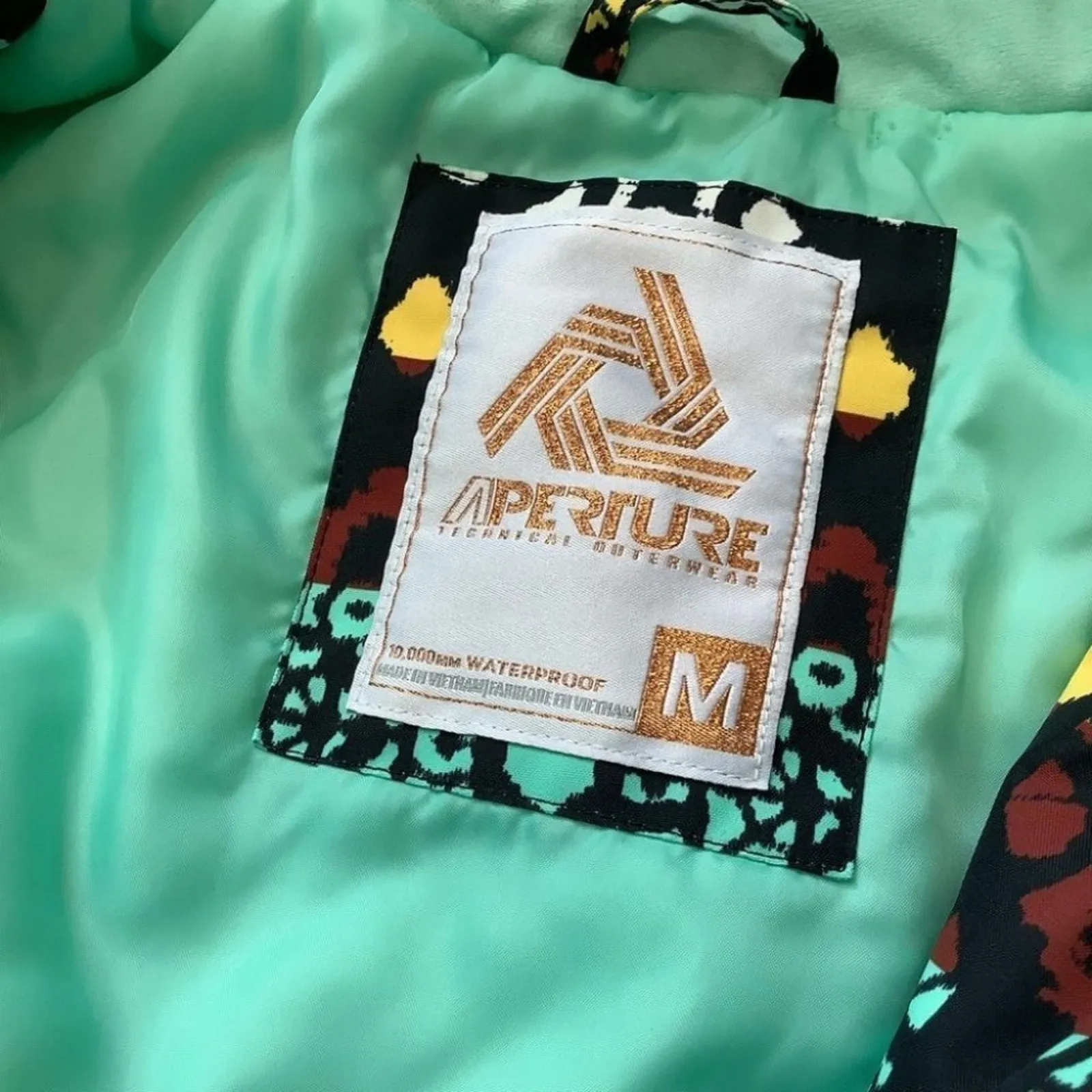 Aperture Size Medium M Intricate Funky Pattern Blue Snowboard Ski Coat Winter - Image 10