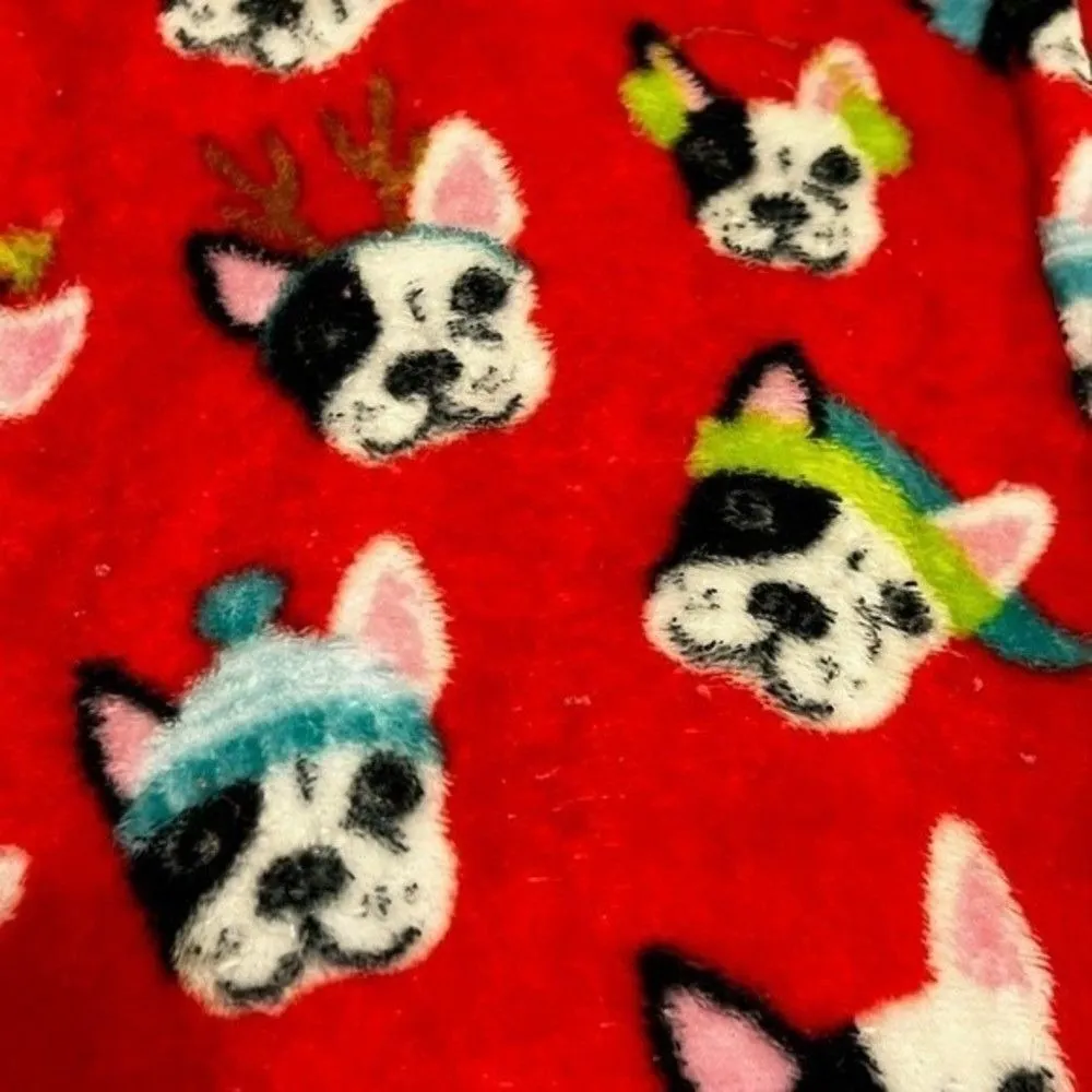 CGT PJ bottoms fuzzy fleece women‎ size  Large dogs red pants - Image 8