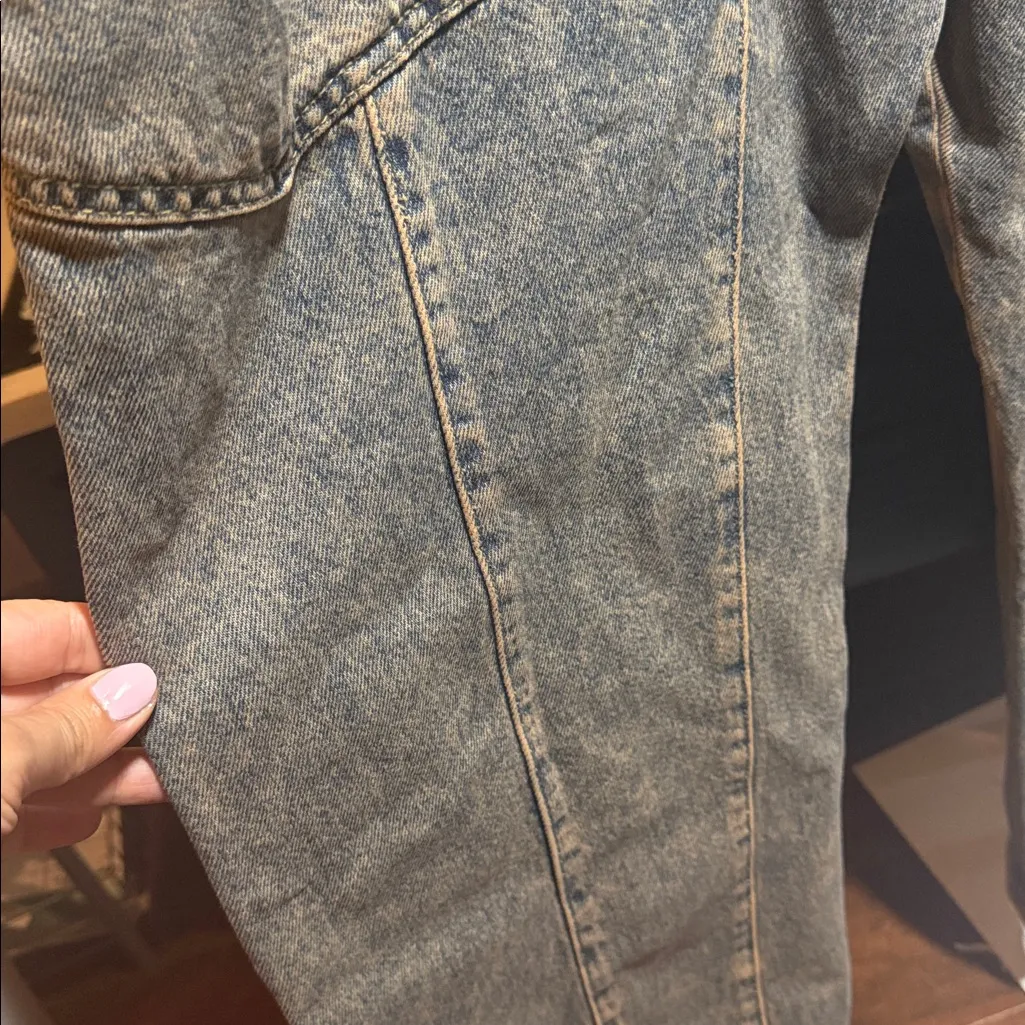 Free People High Roller Denim Jumpsuit - Image 9