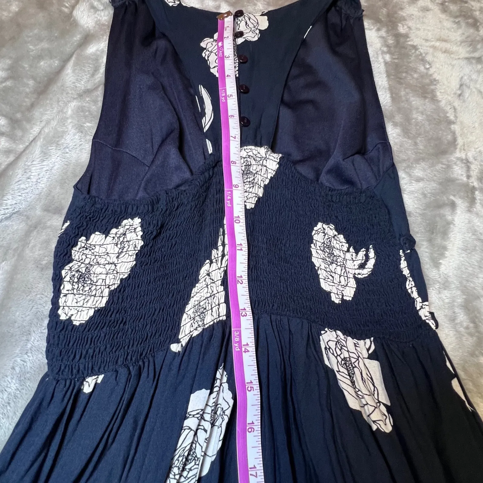 Japna Maxi Dress Womens Small Navy Blue Floral Maxi Sleeveless Casual Vacation - Image 11