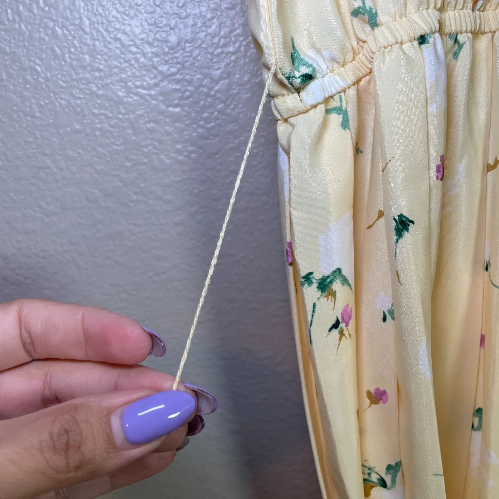 Leslie Fay Dress Vintage Size 10 Belt Midi Cottagecore Secretary Floral Yellow - Image 7