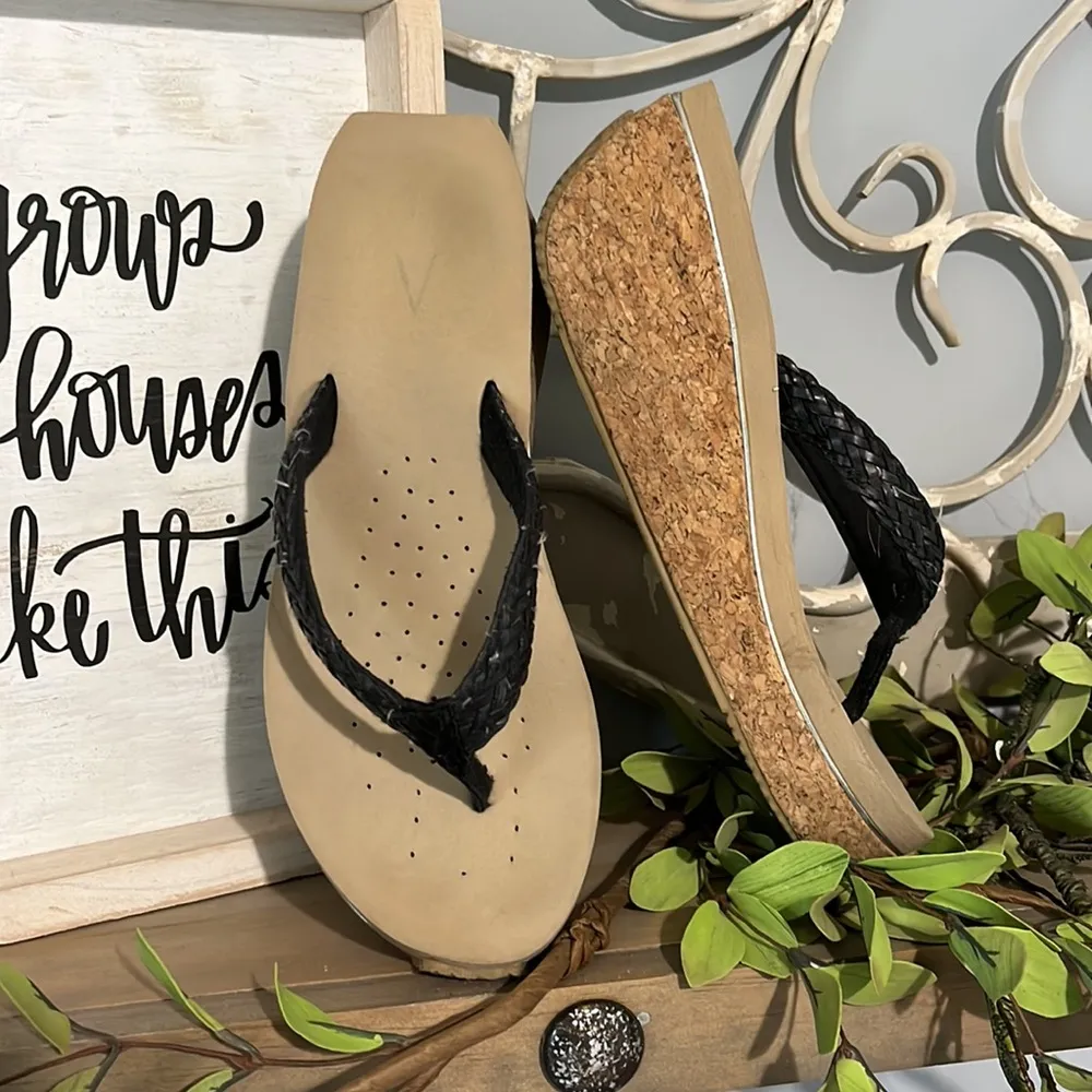 Volatile Wedges Sandals Black Braided Womens 8 - Image 3