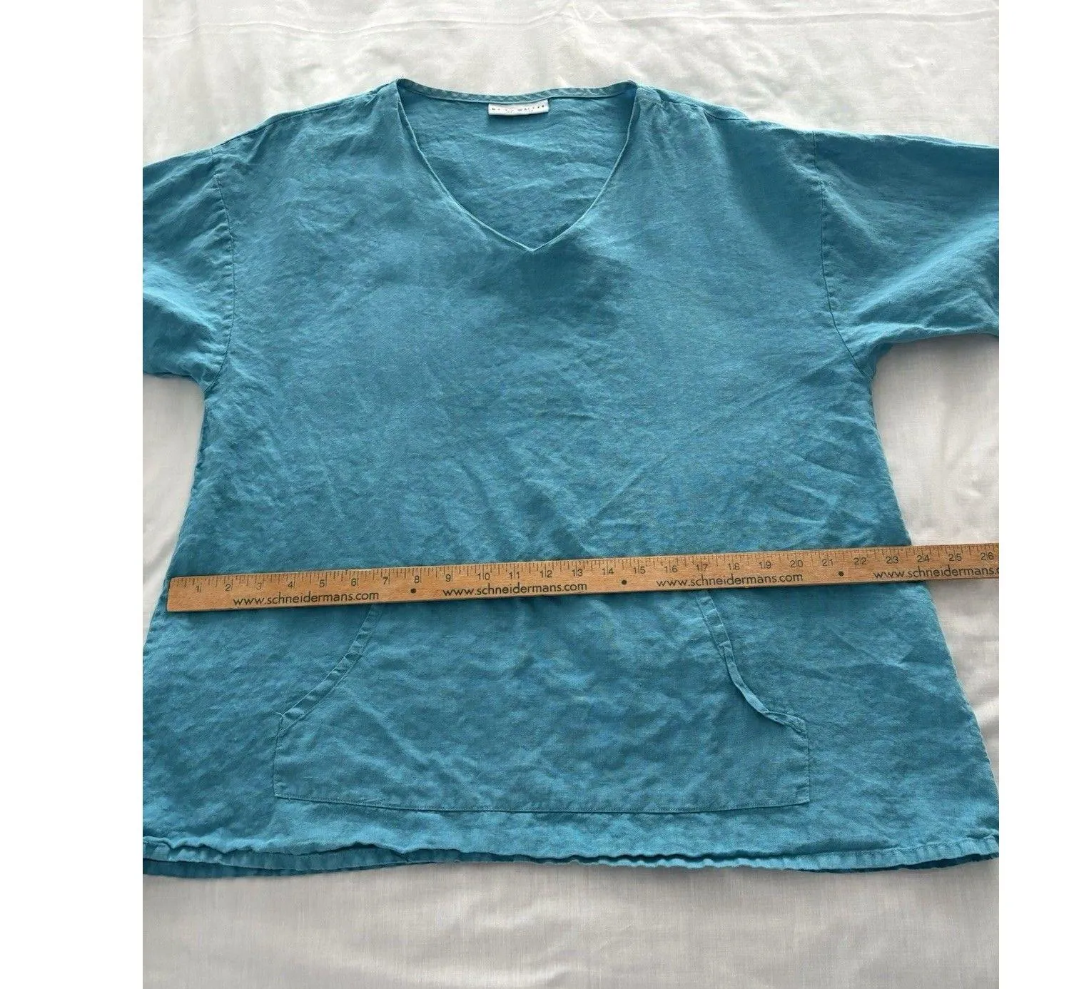 Bryn Walker 100% Linen Tunic Sz Small Blue Lagenlook Oversized Boxy Lightweight - Image 13