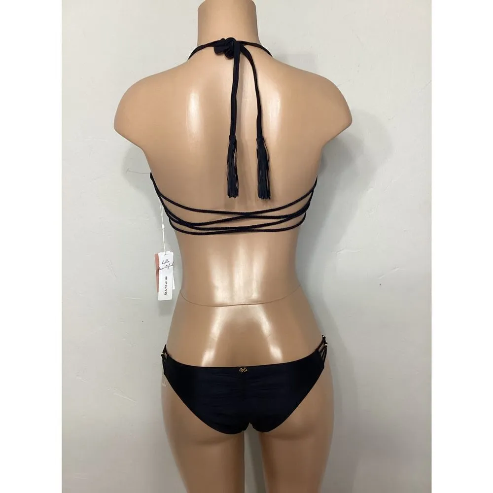 New. Pilyq black braided bikini set. D-cup/M-bottom - Image 6