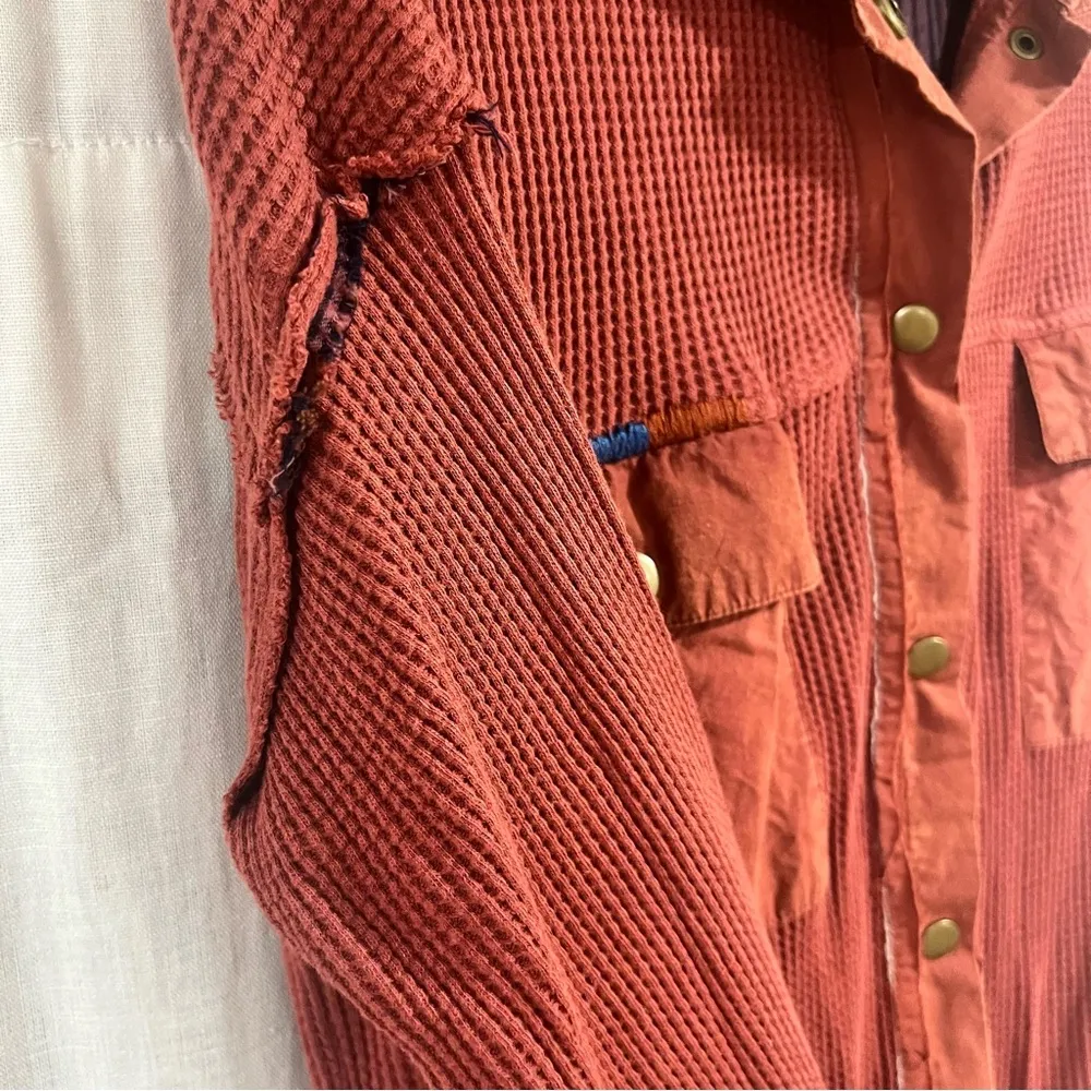 Sundance Waffle Knit Prudence Shirt Jacket Shacket Oversized Boho - Image 5