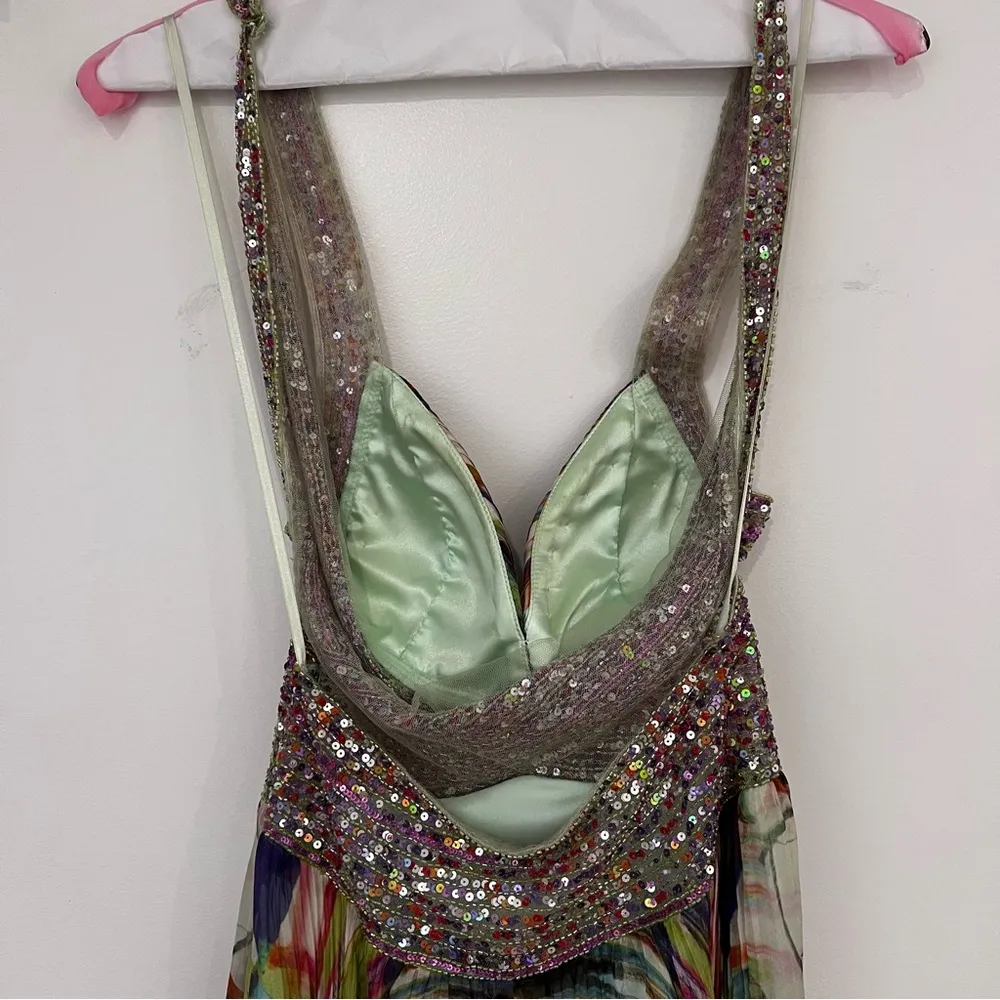 Jovani  Multicolor Sequin Open Back Maxi Gown Size 4 - Image 9