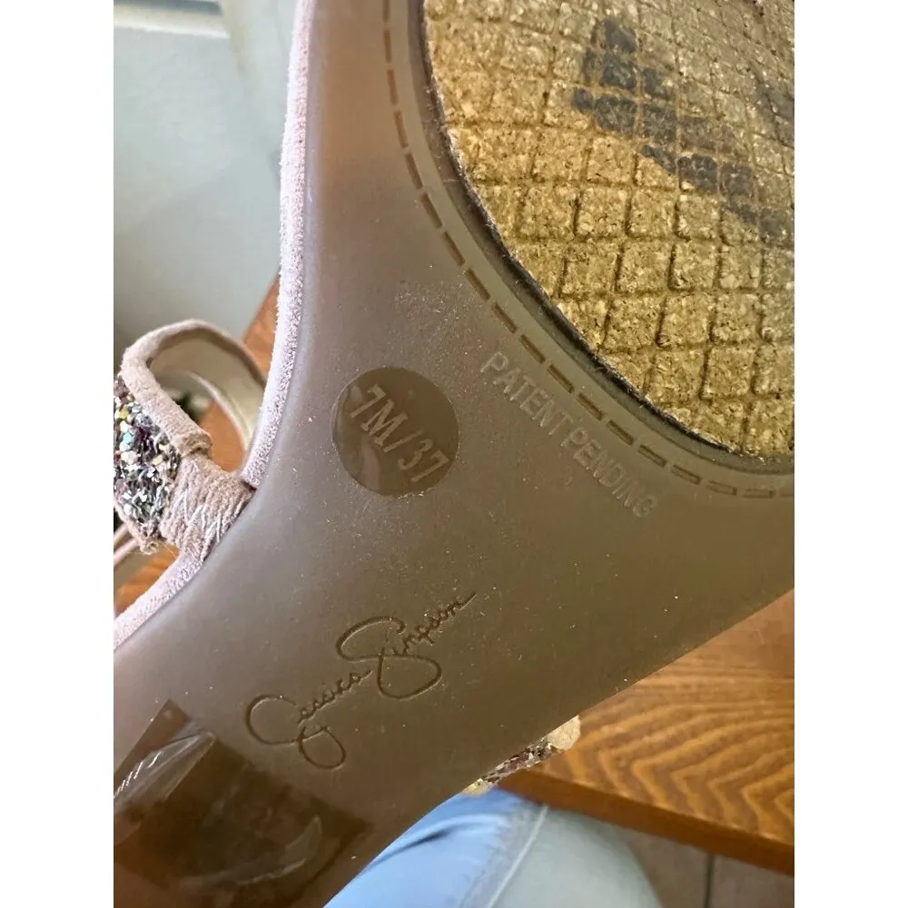 Jessica Simpson Women Stiletto High Heel Sandal  Champagne Size 7 Sku 2881 - Image 12