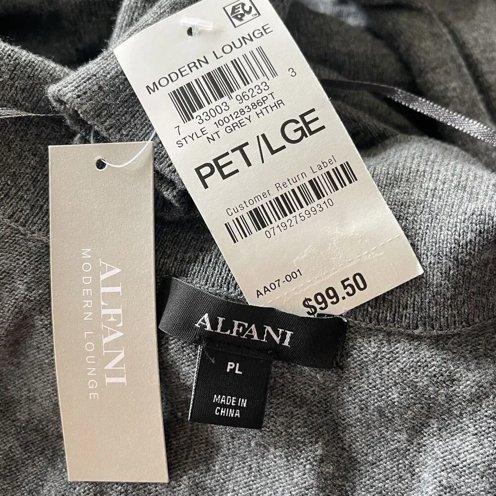 Alfani Petite Large PL Sweater Midi Dress Balloon Sleeve Stretch V - Image 6