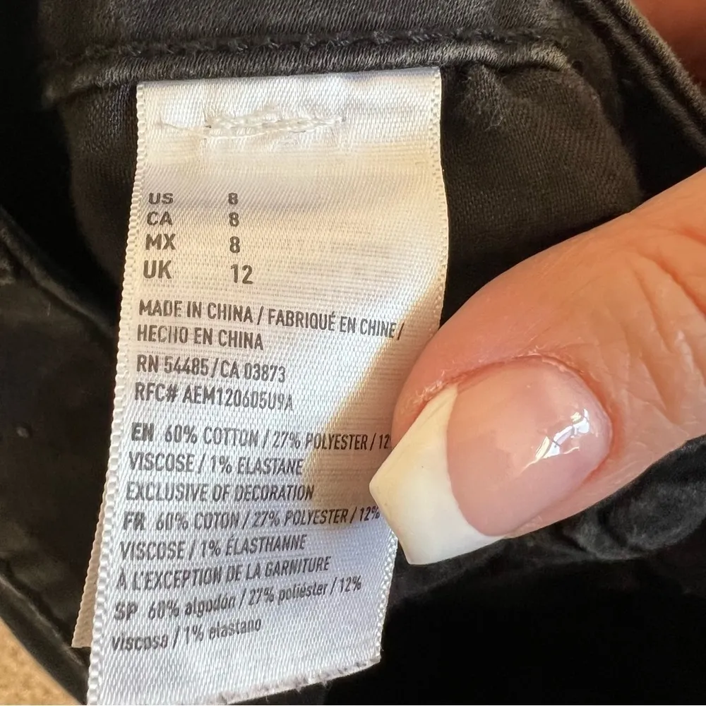 AEO Faded Black Super Super Stretch Hi Rise‎ Shortie Denim Jeans - Image 6