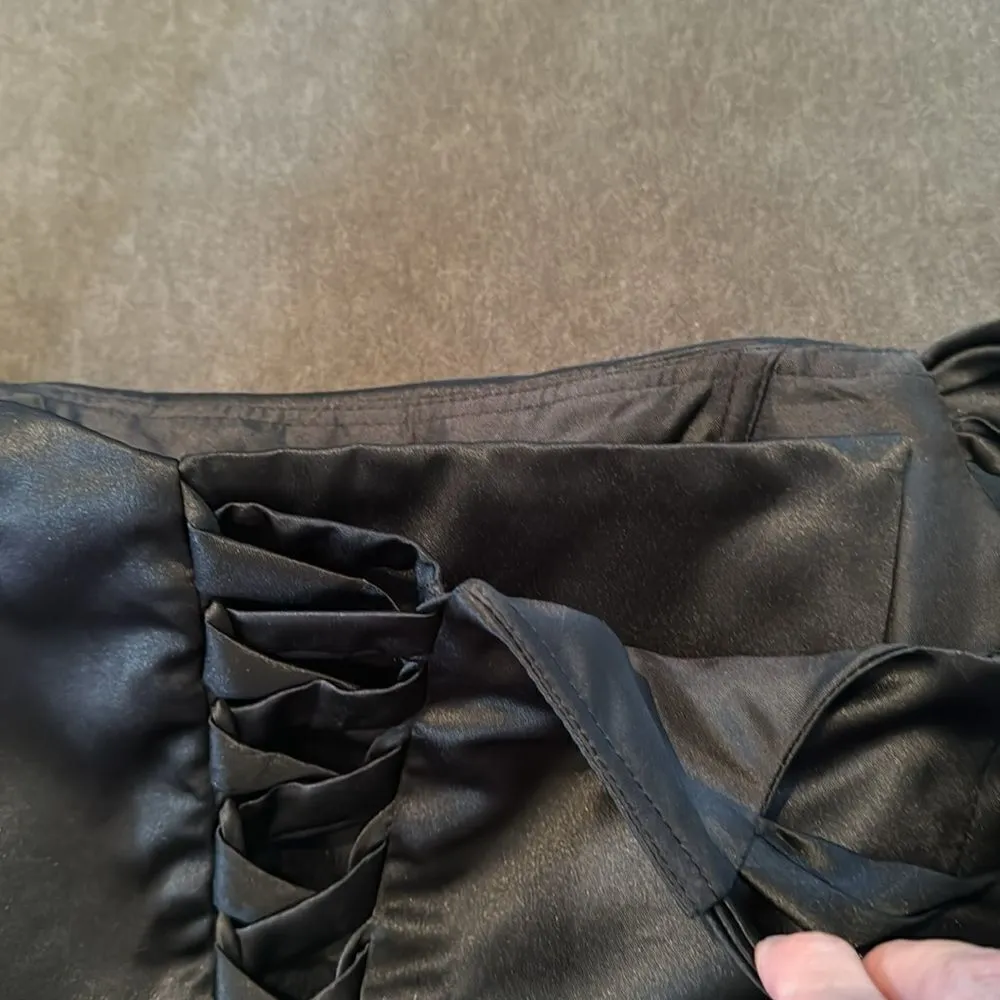 Women’s Black Off The Shoulder Full Length Prom Party Dress Corset Back Size S - Image 10