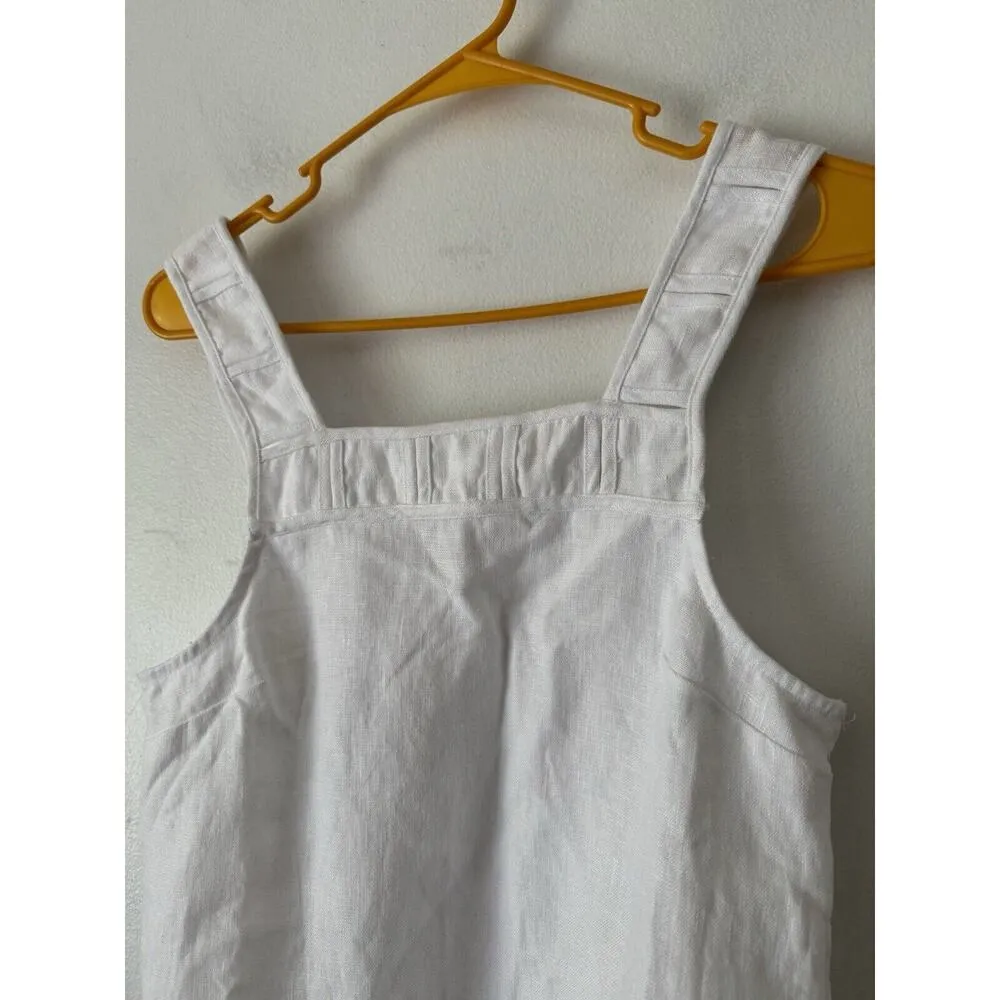 NWD Madewell Embroidered Tank Mini Dress Eyelet White 100% Linen Size 6 - Image 7