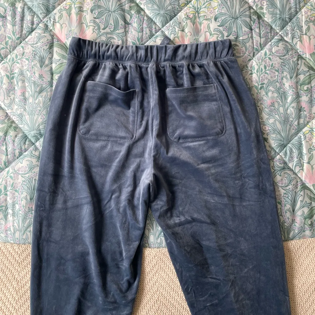 Loft  EUC Blue Velvet Joggers - Image 5
