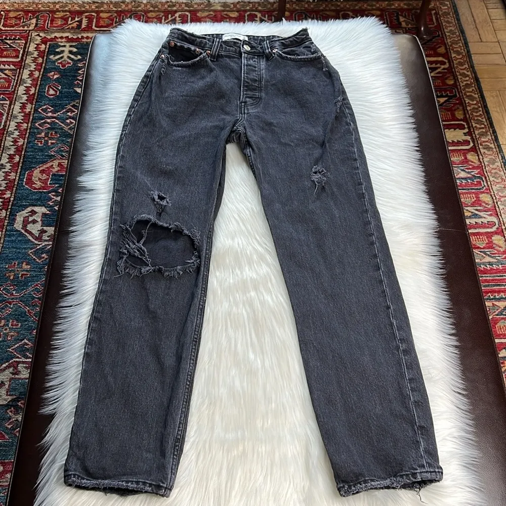 Abercrombie Black The Dad Curve Love High Rise Jeans - Image 2