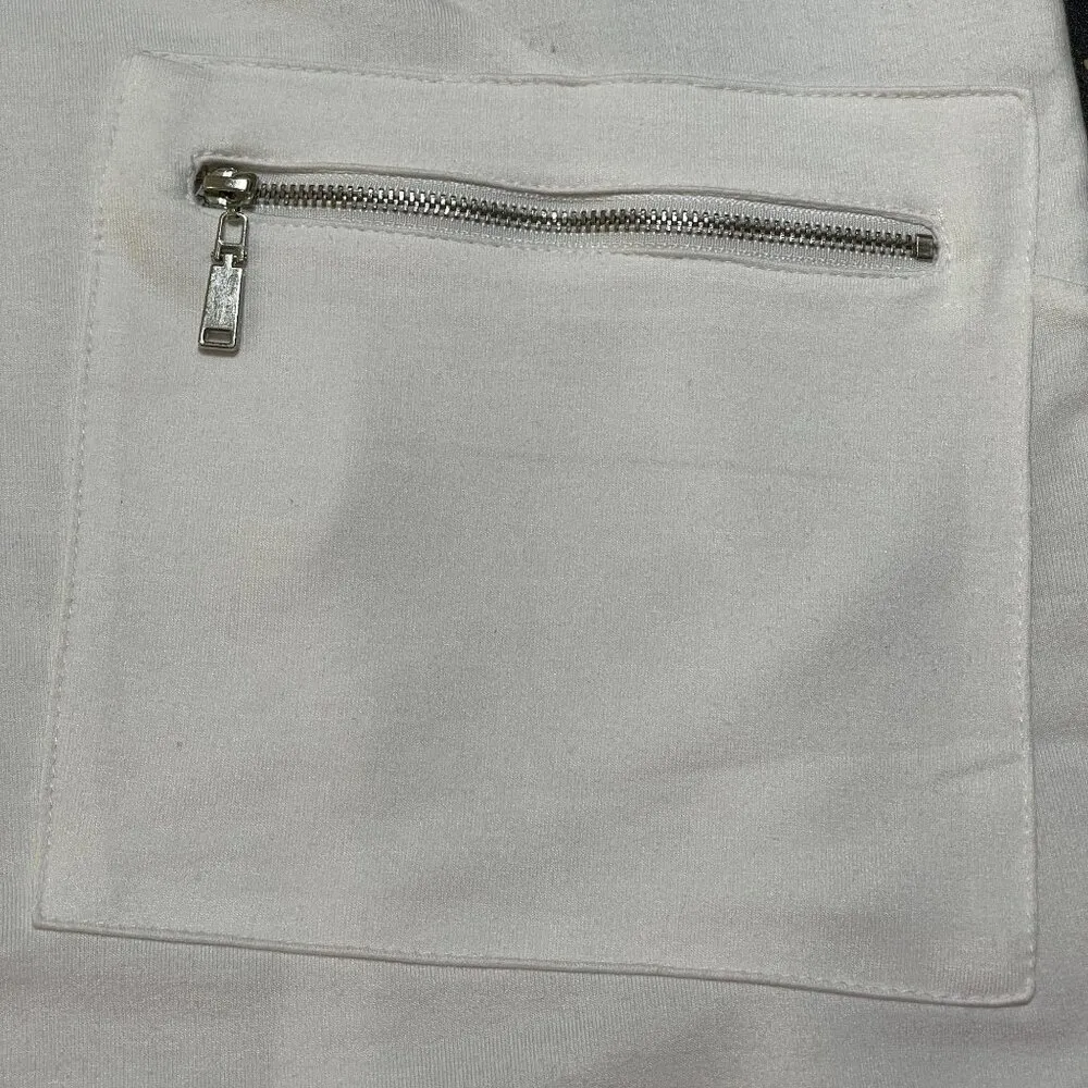 Avenue Leisure Knit Jacket Athletic Full Zip White Silver Size 14/16 - Image 5